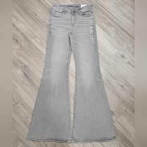 American Eagle Gray Festival Flare Jeans Bell Bottom Jeans